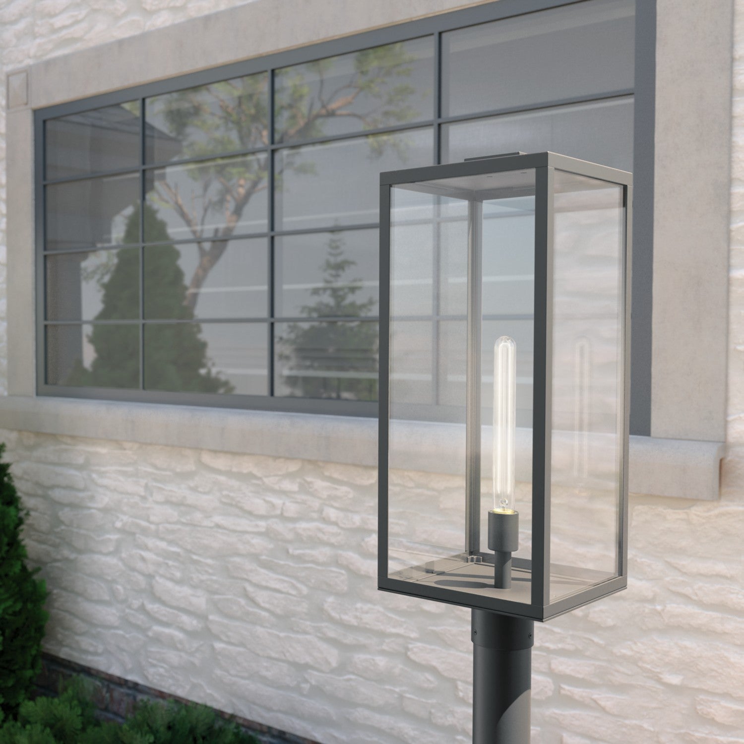 KICHLER 59113BKT Branner 24 Inch 1 Light Outdoor Wall Light With Clear Glass In Textured Black