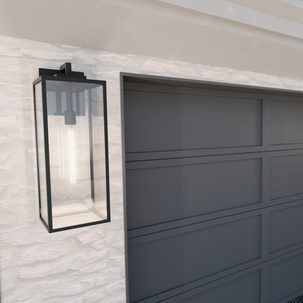 KICHLER 59113BKT Branner 24 Inch 1 Light Outdoor Wall Light With Clear Glass In Textured Black