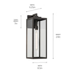 KICHLER 59113OZ Branner 24 Inch 1 Light Outdoor Wall Light With Clear Glass In Olde Bronze