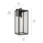 KICHLER 59114OZ Branner 30 Inch 1 Light Outdoor Wall Light With Clear Glass In Olde Bronze