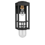 KICHLER 59137BKT Hone 13 Inch 1 Light Outdoor Wall Light With Clear Glass In Textured Black With Natural Brass Accent