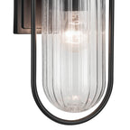 KICHLER 59124BKT Brix 19.25 Inch 1 Light Outdoor Wall Light With Ribbed Clear Glass In Textured Black