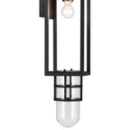 KICHLER 59138BKT Hone 18 Inch 1 Light Outdoor Wall Light With Clear Glass In Textured Black With Natural Brass Accent