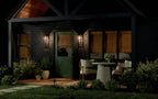 KICHLER 59138BKT Hone 18 Inch 1 Light Outdoor Wall Light With Clear Glass In Textured Black With Natural Brass Accent
