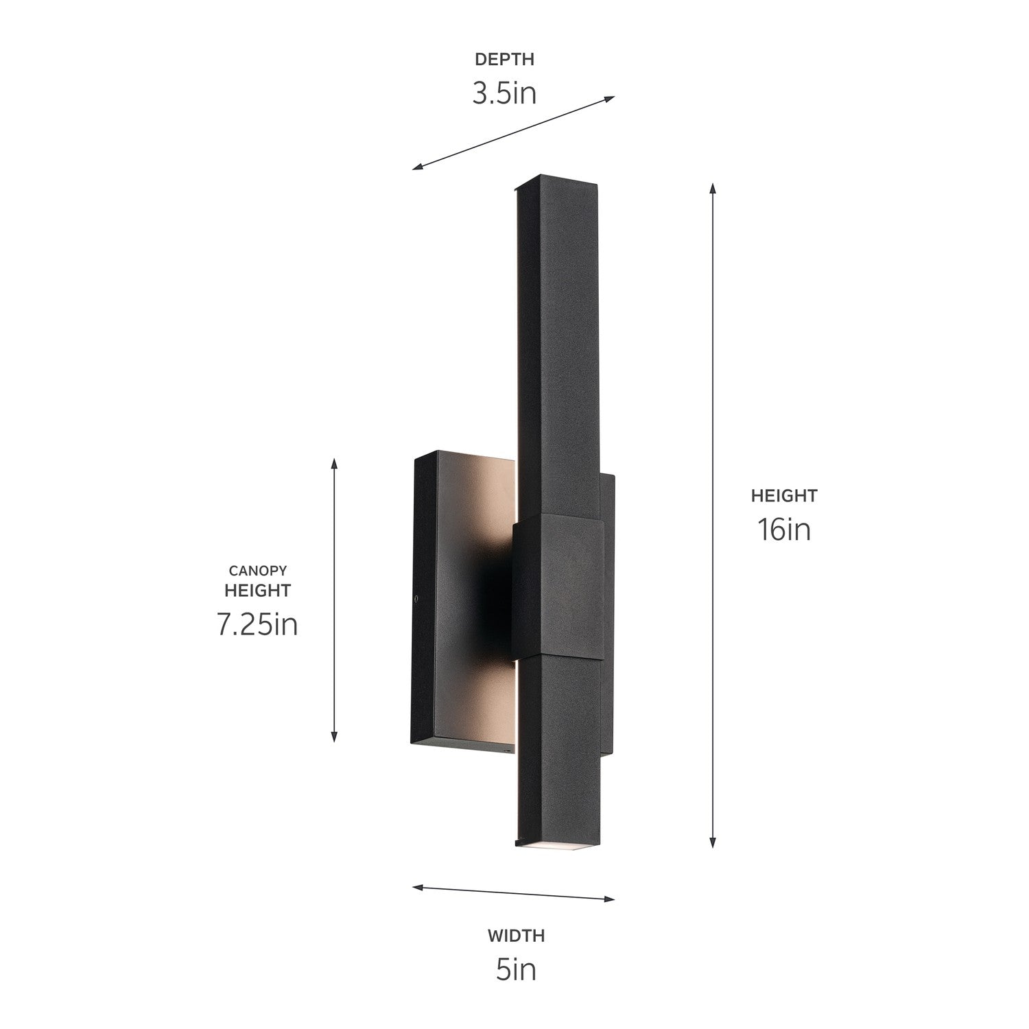 KICHLER 59143BKT Nocar 16 Inch Led Outdoor Wall Light In Textured Black