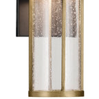 KICHLER 59139BKT Camillo 12 Inch Led Outdoor Wall Light With Clear Seeded Glass In Textured Black With Natural Brass