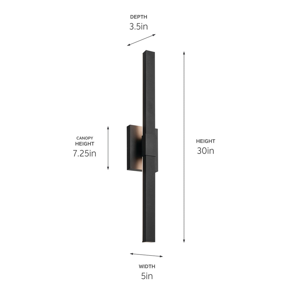 KICHLER 59145BKT Nocar 30 Inch Led Outdoor Wall Light In Textured Black