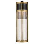 KICHLER 59141BKT Camillo 20 Inch Led Outdoor Wall Light With Clear Seeded Glass In Textured Black With Natural Brass