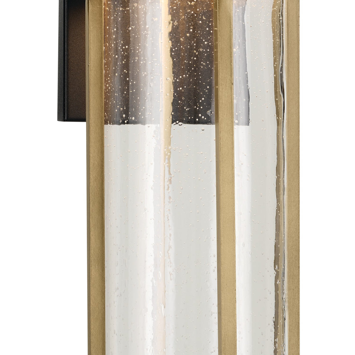 KICHLER 59141BKT Camillo 20 Inch Led Outdoor Wall Light With Clear Seeded Glass In Textured Black With Natural Brass