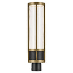 KICHLER 59142BKT Camillo 22.5 Inch Led Outdoor Post Light With Clear Seeded Glass In Textured Black With Natural Brass