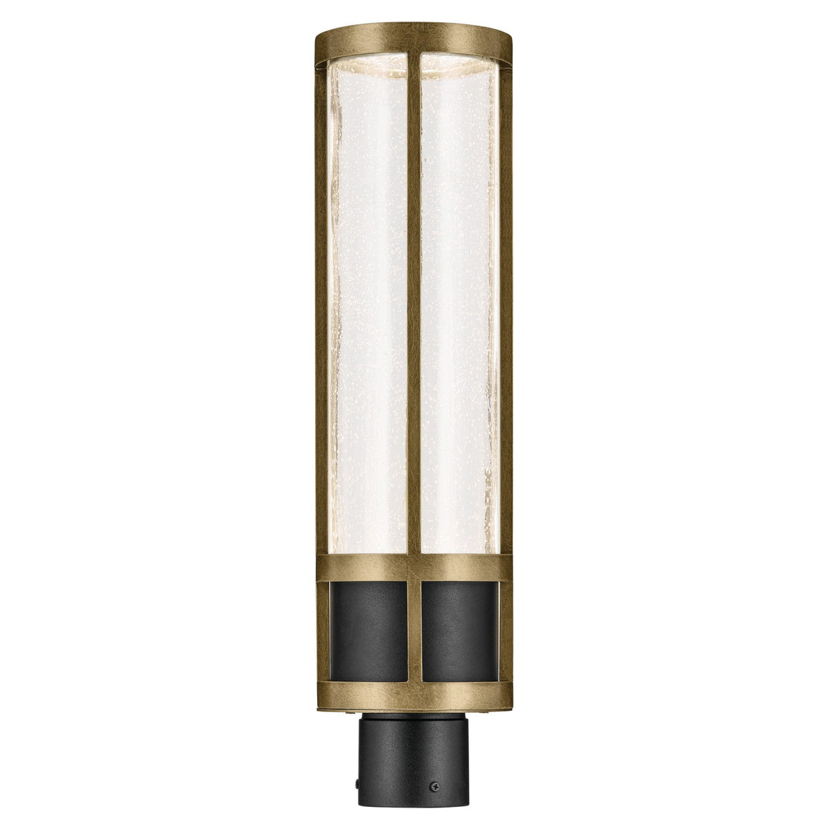 KICHLER 59142BKT Camillo 22.5 Inch Led Outdoor Post Light With Clear Seeded Glass In Textured Black With Natural Brass