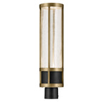 KICHLER 59142BKT Camillo 22.5 Inch Led Outdoor Post Light With Clear Seeded Glass In Textured Black With Natural Brass
