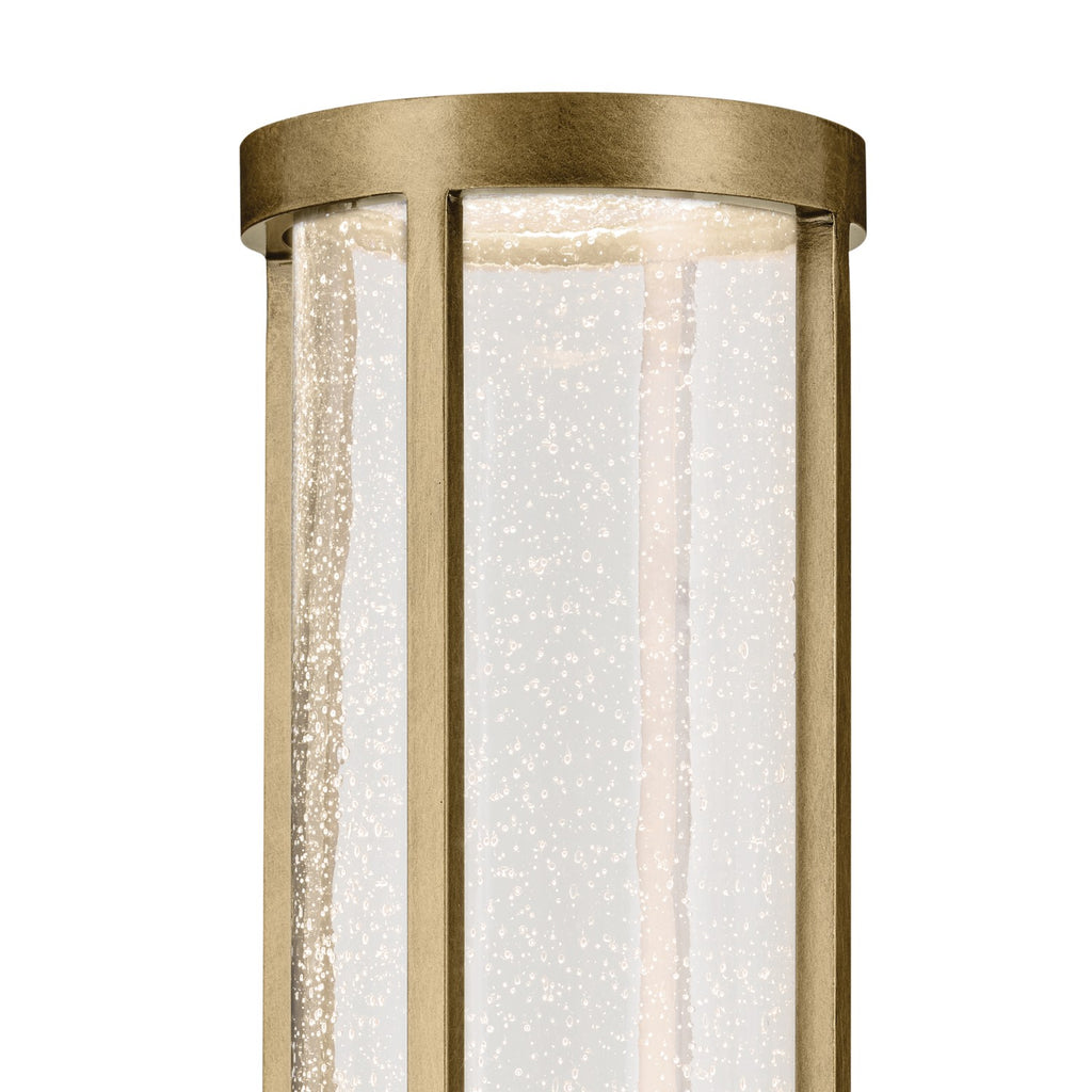 KICHLER 59142BKT Camillo 22.5 Inch Led Outdoor Post Light With Clear Seeded Glass In Textured Black With Natural Brass