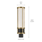 KICHLER 59142BKT Camillo 22.5 Inch Led Outdoor Post Light With Clear Seeded Glass In Textured Black With Natural Brass