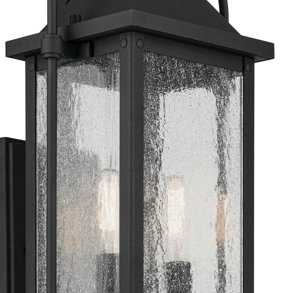 KICHLER 49714BKT Harbor Row 18.5" 2-Light Outdoor Wall Light With Clear Seeded Glass In Textured Black