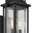 KICHLER 49714BKT Harbor Row 18.5" 2-Light Outdoor Wall Light With Clear Seeded Glass In Textured Black