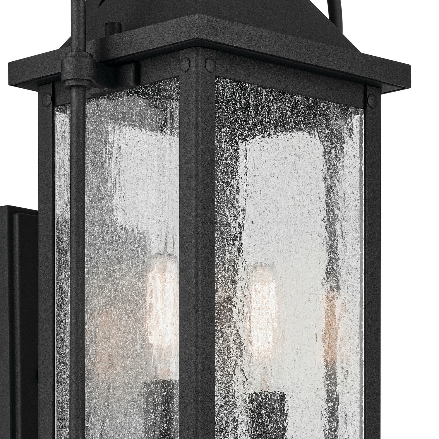 KICHLER 49714BKT Harbor Row 18.5" 2-Light Outdoor Wall Light With Clear Seeded Glass In Textured Black