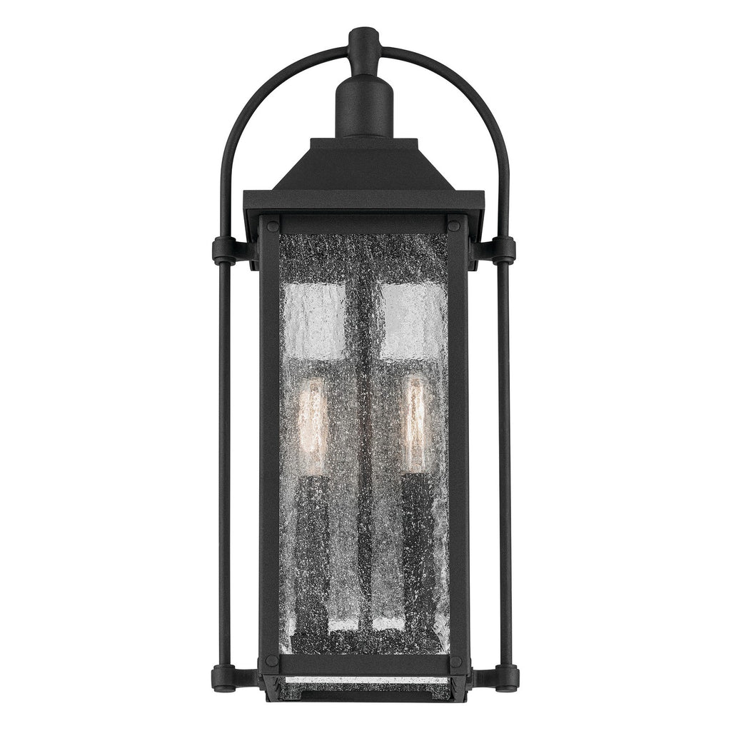 KICHLER 49714BKT Harbor Row 18.5" 2-Light Outdoor Wall Light With Clear Seeded Glass In Textured Black