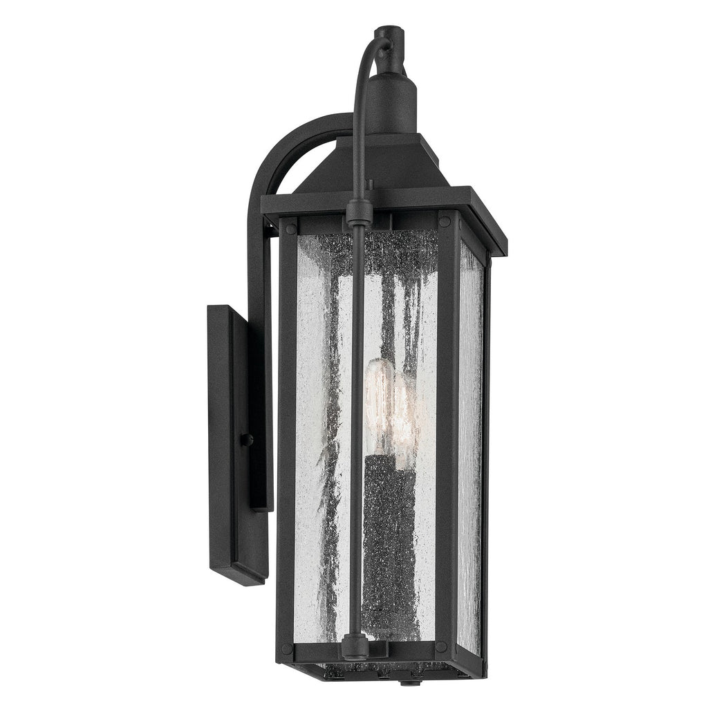KICHLER 49714BKT Harbor Row 18.5" 2-Light Outdoor Wall Light With Clear Seeded Glass In Textured Black
