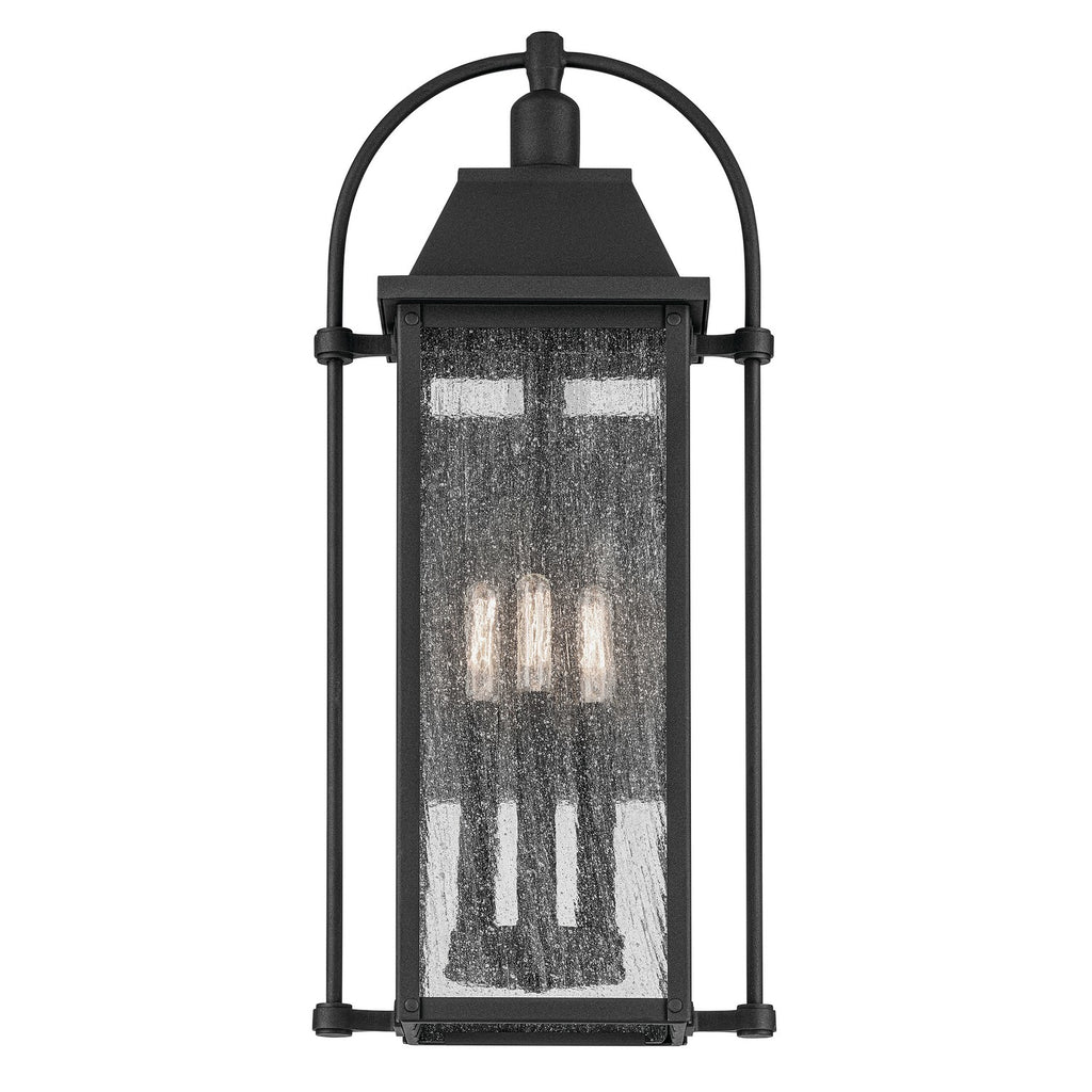 KICHLER 49715BKT Harbor Row 23.25" 3-Light Outdoor Wall Light With Clear Seeded Glass In Textured Black