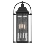 KICHLER 49715BKT Harbor Row 23.25" 3-Light Outdoor Wall Light With Clear Seeded Glass In Textured Black
