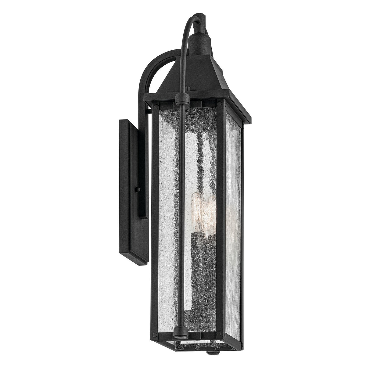 KICHLER 49715BKT Harbor Row 23.25" 3-Light Outdoor Wall Light With Clear Seeded Glass In Textured Black
