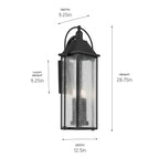 KICHLER 49716BKT Harbor Row 28.75" 4-Light Outdoor Wall Light With Clear Seeded Glass In Textured Black