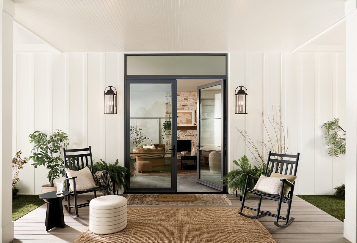 KICHLER 49716BKT Harbor Row 28.75" 4-Light Outdoor Wall Light With Clear Seeded Glass In Textured Black