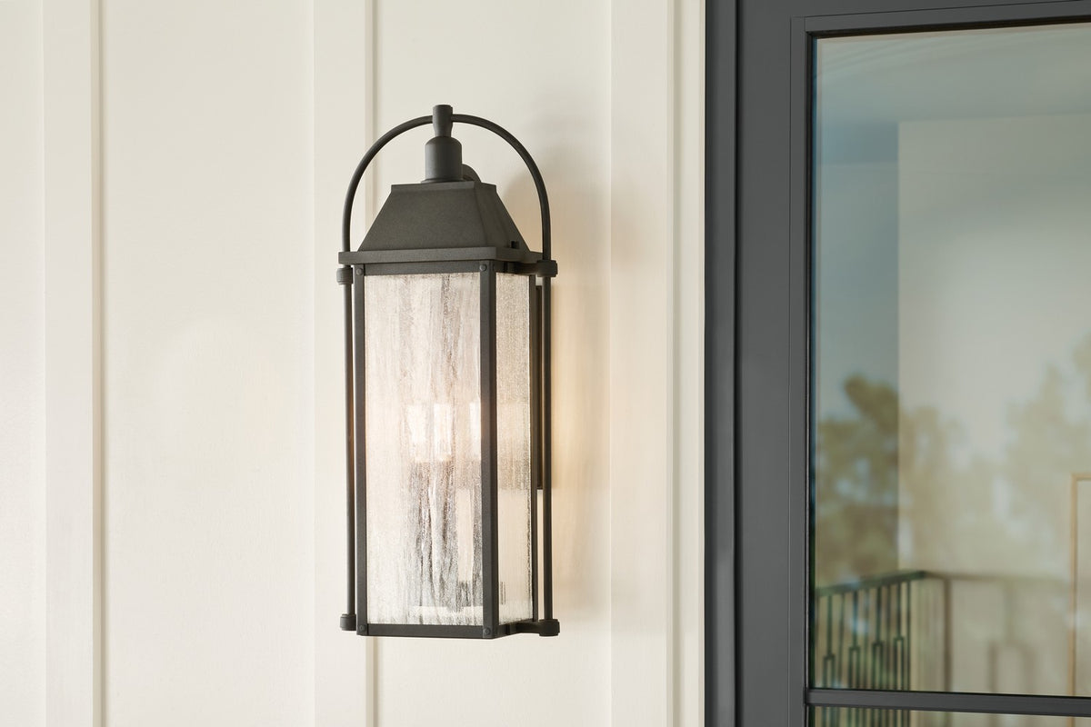 KICHLER 49716BKT Harbor Row 28.75" 4-Light Outdoor Wall Light With Clear Seeded Glass In Textured Black