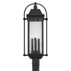 KICHLER 49717BKT Harbor Row 27.25" 4-Light Outdoor Post Light With Clear Seeded Glass In Textured Black