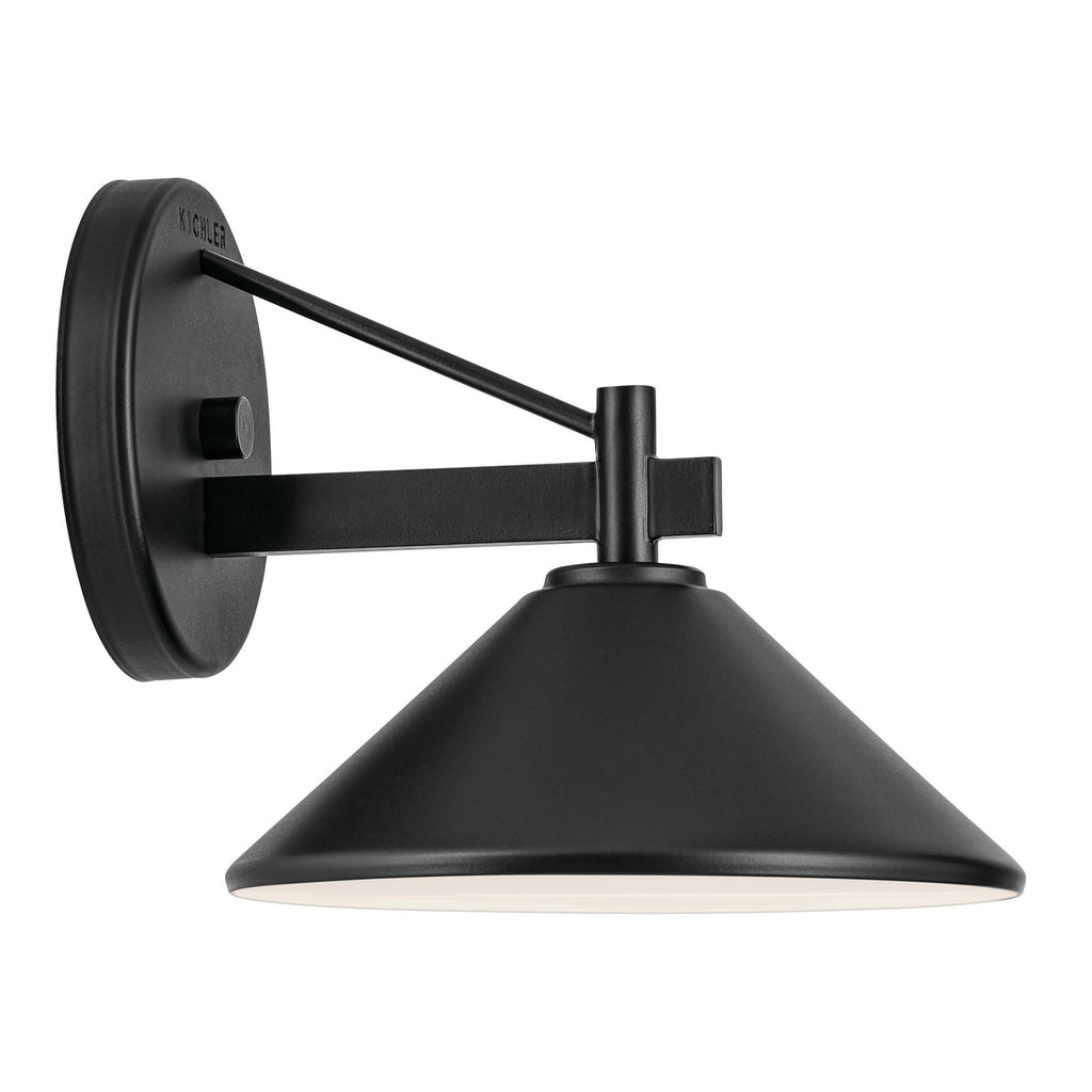 KICHLER 49059BK Ripley 8" 1-Light Outdoor Wall Light In Black