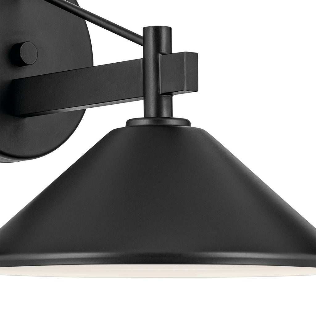 KICHLER 49060BK Ripley 10" 1-Light Outdoor Wall Light In Black