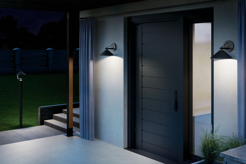 KICHLER 49061BK Ripley 12" 1-Light Outdoor Wall Light In Black