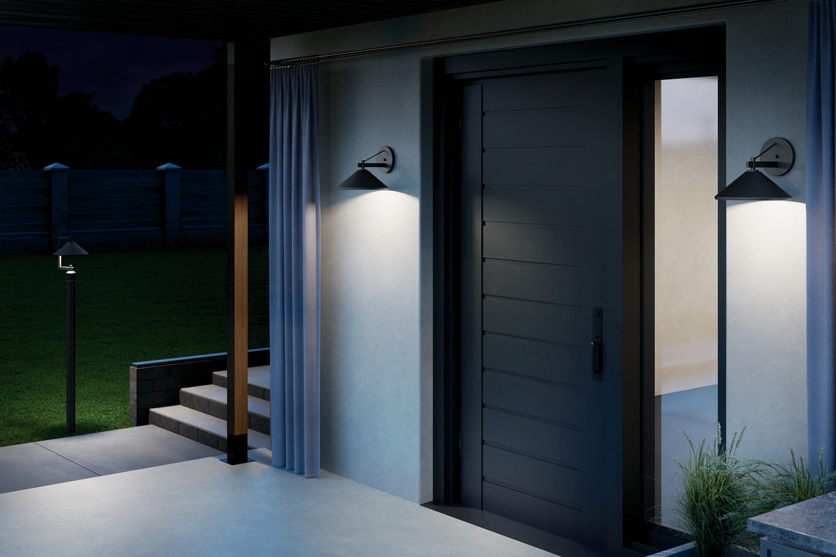 KICHLER 49061BK Ripley 12" 1-Light Outdoor Wall Light In Black