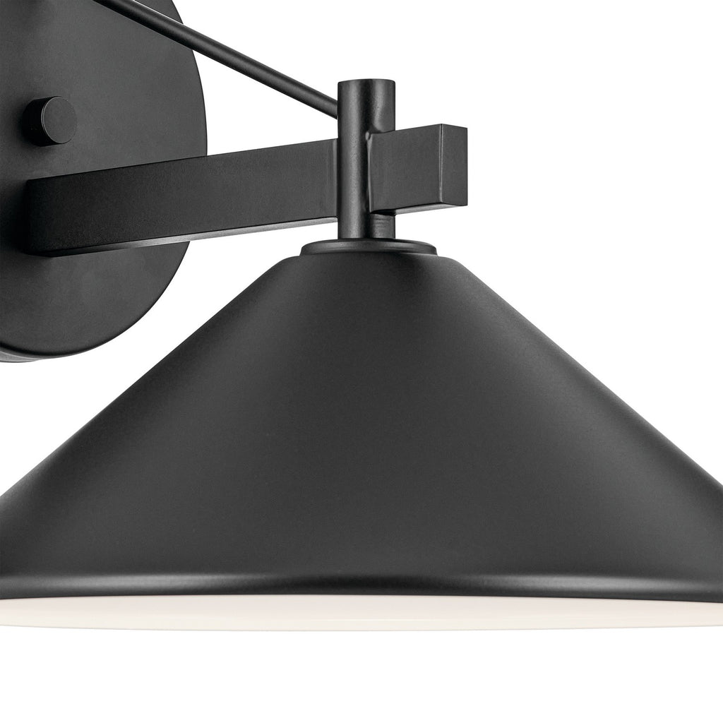 KICHLER 49061BK Ripley 12" 1-Light Outdoor Wall Light In Black