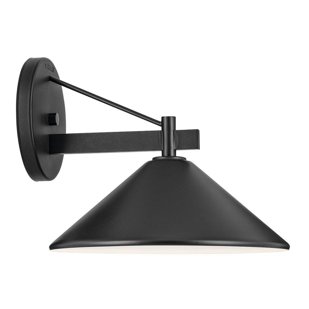 KICHLER 49061BK Ripley 12" 1-Light Outdoor Wall Light In Black