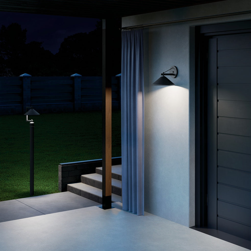 KICHLER 49063BK Ripley 16" 1-Light Outdoor Post Light In Black
