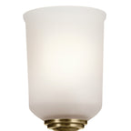 KICHLER 45572NBR Shailene 5" 1-Light Wall Sconce With Clear Satin Etched Glass In Natural Brass