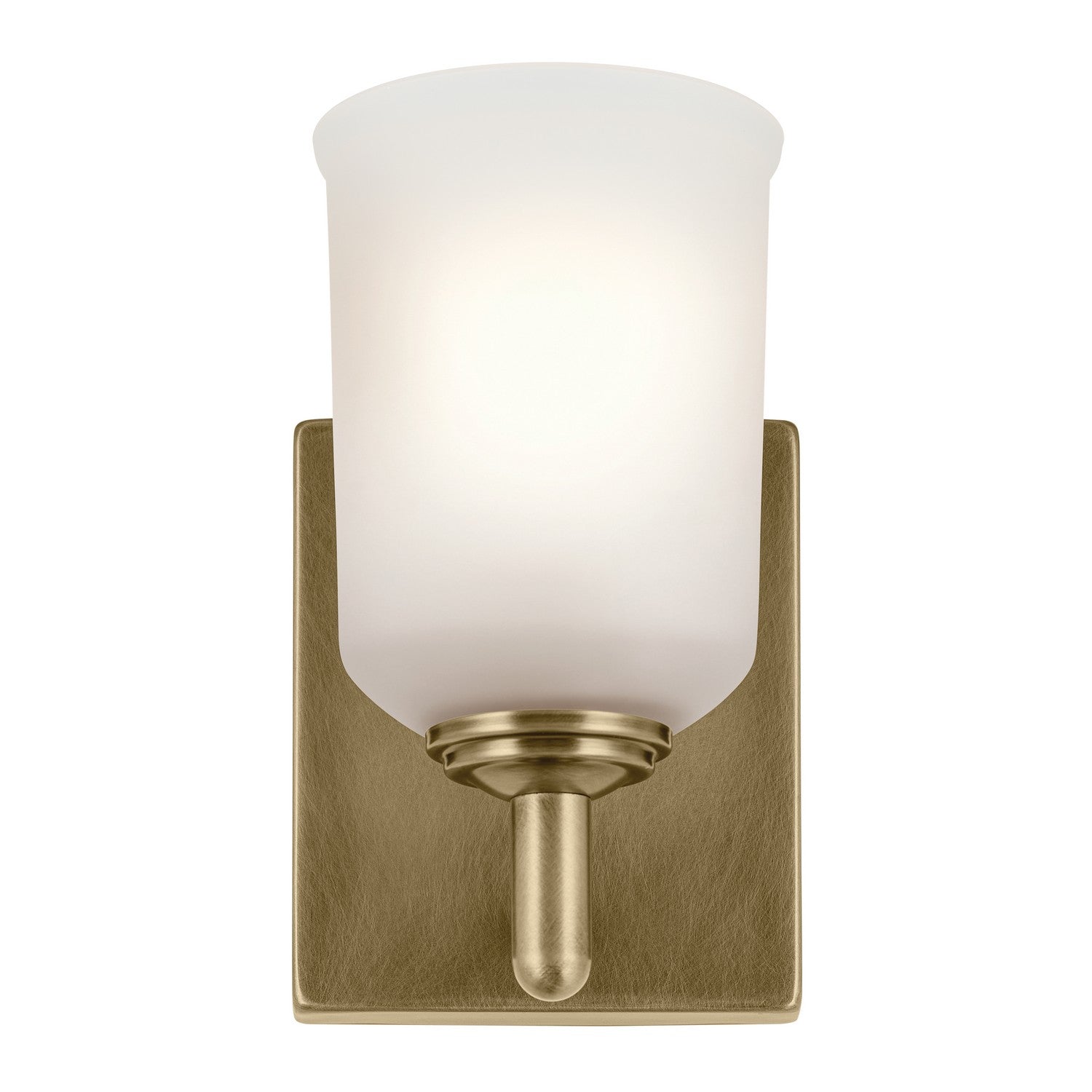 KICHLER 45572NBR Shailene 5" 1-Light Wall Sconce With Clear Satin Etched Glass In Natural Brass