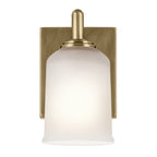 KICHLER 45572NBR Shailene 5" 1-Light Wall Sconce With Clear Satin Etched Glass In Natural Brass