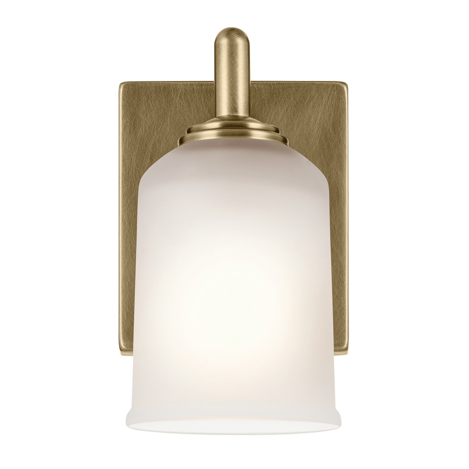 KICHLER 45572NBR Shailene 5" 1-Light Wall Sconce With Clear Satin Etched Glass In Natural Brass