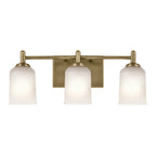 KICHLER 45574NBR Shailene 21" 3-Light Vanity Light With Clear Satin Etched Glass In Natural Brass