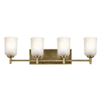 KICHLER 45575NBR Shailene 29.75" 4-Light Vanity Light With Clear Satin Etched Glass In Natural Brass
