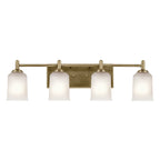 KICHLER 45575NBR Shailene 29.75" 4-Light Vanity Light With Clear Satin Etched Glass In Natural Brass