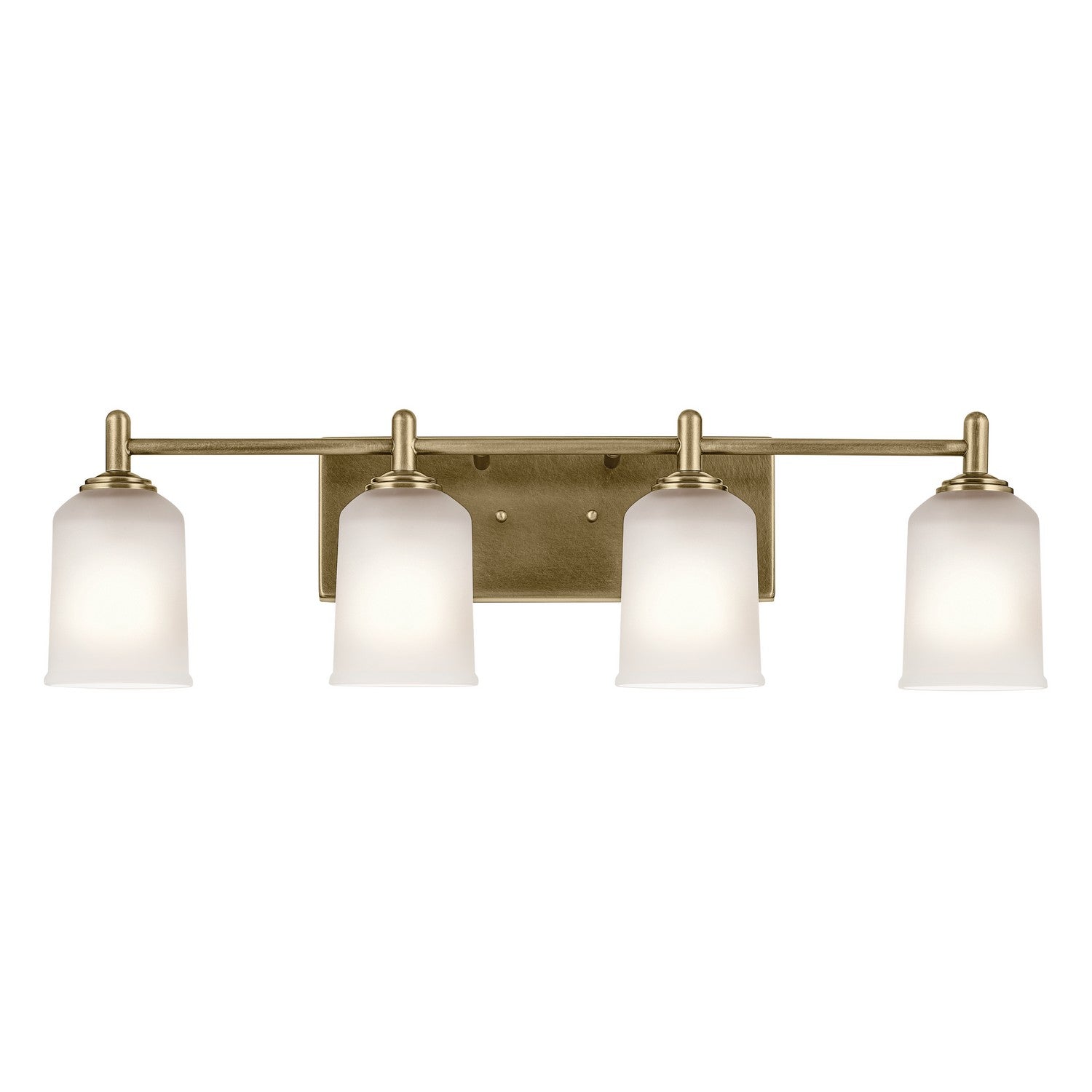 KICHLER 45575NBR Shailene 29.75" 4-Light Vanity Light With Clear Satin Etched Glass In Natural Brass