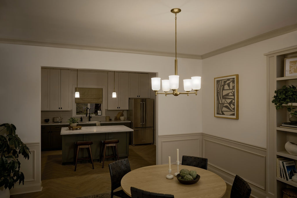 KICHLER 43674NBR Shailene 11" 1-Light Mini Pendant With Clear Satin Etched Glass In Natural Brass