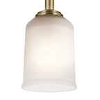 KICHLER 43674NBR Shailene 11" 1-Light Mini Pendant With Clear Satin Etched Glass In Natural Brass