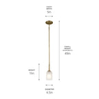 KICHLER 43674NBR Shailene 11" 1-Light Mini Pendant With Clear Satin Etched Glass In Natural Brass