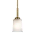 KICHLER 43674NBR Shailene 11" 1-Light Mini Pendant With Clear Satin Etched Glass In Natural Brass