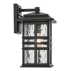 KICHLER 49830BKT Beacon Square 14.25" 1-Light Outdoor Wall Light With Clear Hammered Glass In Textured Black